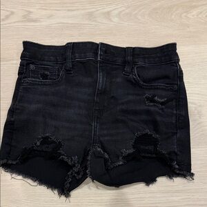 American Eagle Outfitters Black Ripped Jean Shorts